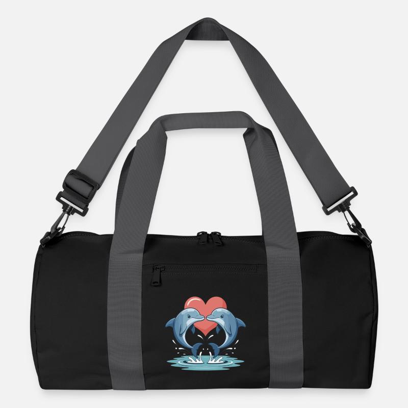 Delfin Paar Valentinstag Recycelte Duffel Bag