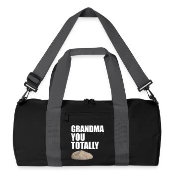 Grandnysaur Drôle de dinosaure rose Grand-mère Art - Sac de sport recyclé - noir/gris graphite - Devant