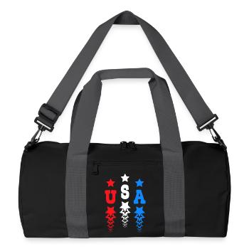 USA Star Monogram United States Of America  - Recycled Duffel Bag - black/graphite grey - Front