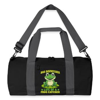 Frog Catcher Bug Dispatcher Life Of A Catcher Frog - Recycled Duffel Bag - black/graphite grey - Front