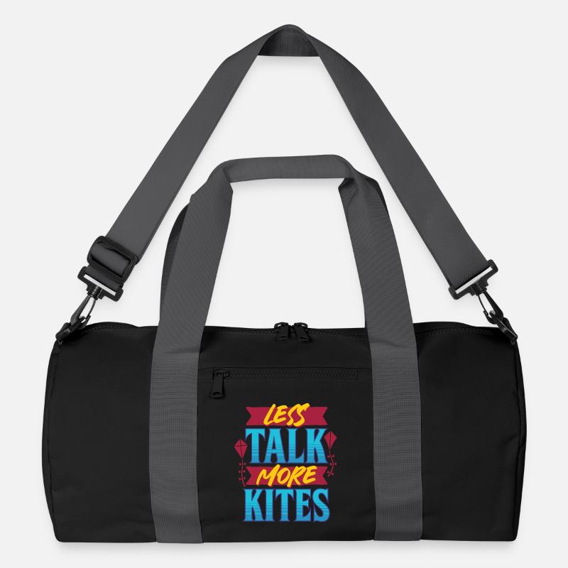 Kite Kite Flying Less Talk More Kites Recycled Duffel Bag