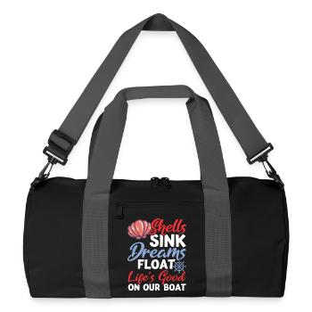 Shells Sink Dreams Float on Our Boat - Recycled Duffel Bag - black/graphite grey - Front