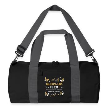 Glow-Up Flex Metamorphosis Mode Personal Growth - Recycelte Duffel Bag - Schwarz/Graphitgrau - Vorne