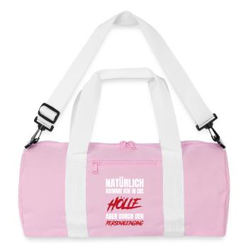 Naturally to Hell – Personnel Entrance - Recycled Duffel Bag - pink/white - Front
