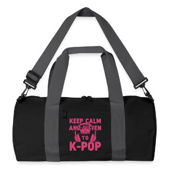 Restez calme et écoutez la musique coréenne K-Pop - Sac de sport recyclé - noir/gris graphite - Devant