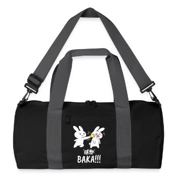 Baka Rabbit Slap Anime Funny Japanese Otaku - Recycled Duffel Bag - black/graphite grey - Front