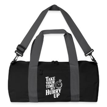 Take Your Time but Hurry Up - Recycled Duffel Bag - black/graphite grey - Front