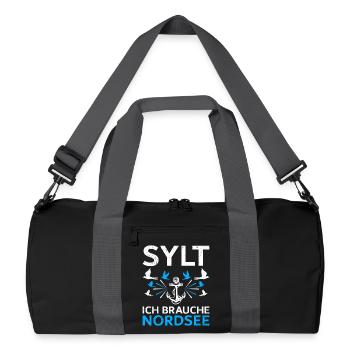 Vacances en mer du Nord SYLT J’AI BESOIN DE MER DU NORD Drôle - Sac de sport recyclé - noir/gris graphite - Devant