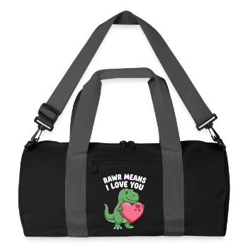 Rawr signifie « Je t’aime » Mignon dinosaure T-Rex - Sac de sport recyclé - noir/gris graphite - Devant