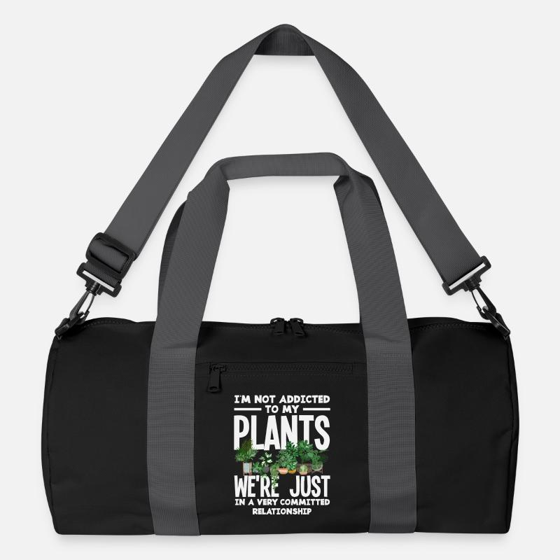 Not addicted to plants funnier - Recycled Duffel Bag - black/graphite grey
