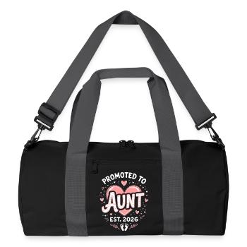Tante 2026 Tante 2026 Befördert zu Tante 2026 - Recycelte Duffel Bag - Schwarz/Graphitgrau - Vorne