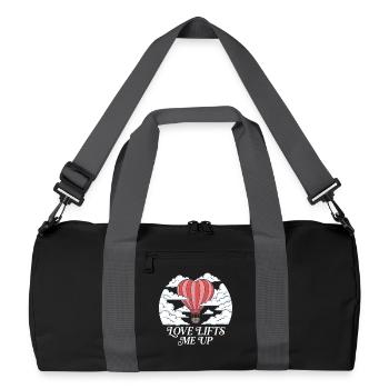  Love Lifts Me Up Hot Air Balloon Romantic - Recycled Duffel Bag - black/graphite grey - Front