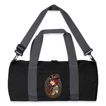Steam Punk Schöne Frauen Steampunk - Recycelte Duffel Bag - Schwarz/Graphitgrau - Vorne