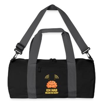 Wifi gratuit - Freies WLAN - Sac de sport recyclé - noir/gris graphite - Devant