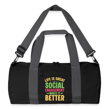 L’engagement des travailleurs sociaux dans les quotas rend les choses meilleures. - Sac de sport recyclé - noir/gris graphite - Devant