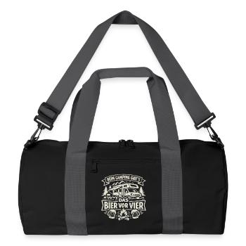 Camping | Bier vor Vier - Recycelte Duffel Bag - Schwarz/Graphitgrau - Vorne