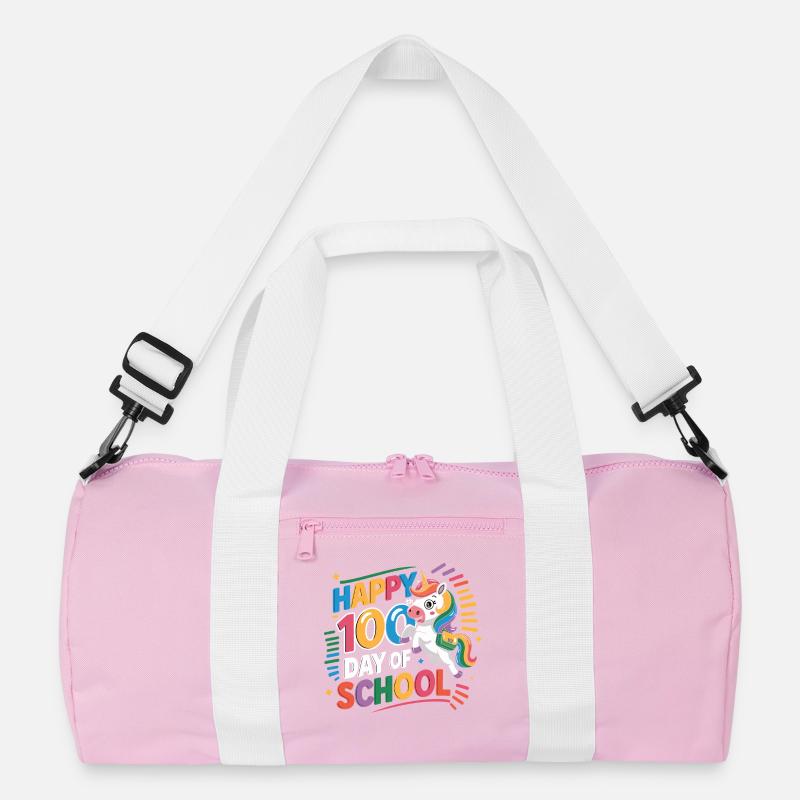 100 Tage Schule Einhorn Feier Recycelte Duffel Bag