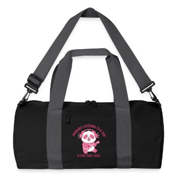 Probably Listening To K-Pop And Chill Panda - Recycled Duffel Bag - black/graphite grey - Front