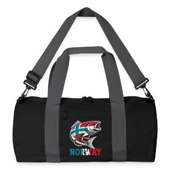 Norway Fishermen Fish Fishing Anglers Norway - Recycled Duffel Bag - black/graphite grey - Front
