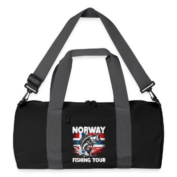 Norway Fishermen Fish Fishing Anglers Norway - Recycled Duffel Bag - black/graphite grey - Front