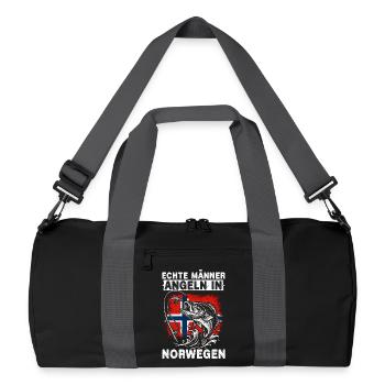 Real Men Fishing In Norway Angler Fisher - Recycled Duffel Bag - black/graphite grey - Front