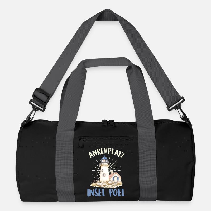Segler ANKERPLATZ INSEL POEL Lustiges - Recycelte Duffel Bag - Schwarz/Graphitgrau