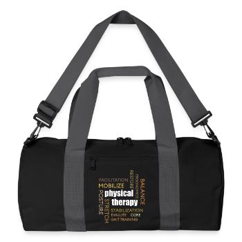 Nuage de mots en physiothérapie : Mobilisation - Sac de sport recyclé - noir/gris graphite - Devant