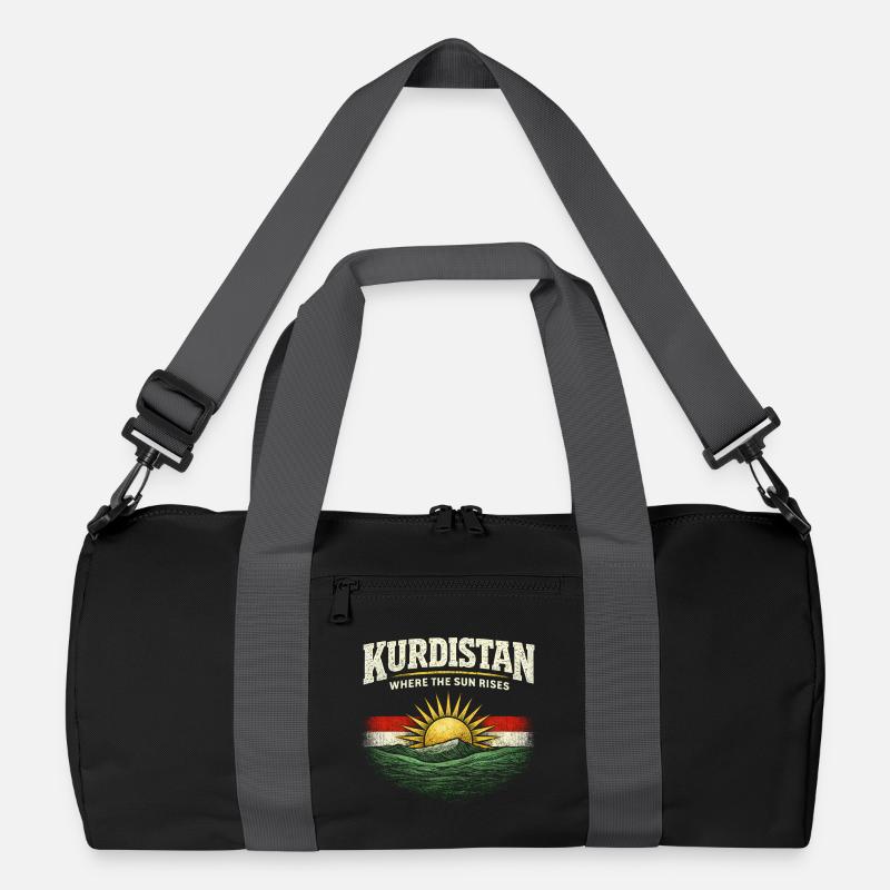 Kurdistan Where The Sun Rises Kurde Kurden - Recycelte Duffel Bag - Schwarz/Graphitgrau