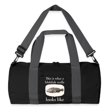 Blobfish Really Looks Like – Enlightenment Design - Recycled Duffel Bag - black/graphite grey - Front