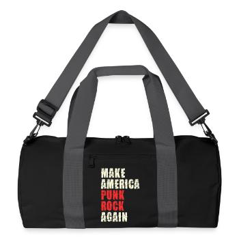 Punk Rock Revival Typo Print - Recycled Duffel Bag - black/graphite grey - Front