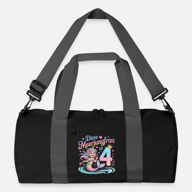 Diese Meerjungfrau Ist 4 Mädchen 4. Geburtstag Recycelte Duffel Bag