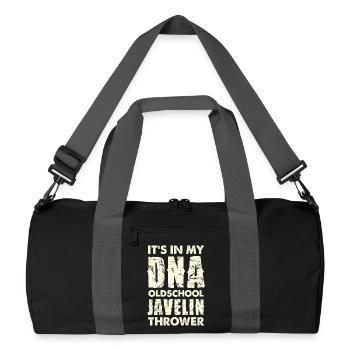 Lanceur de javelots à l’ADN à l’ancienne - Sac de sport recyclé - noir/gris graphite - Devant