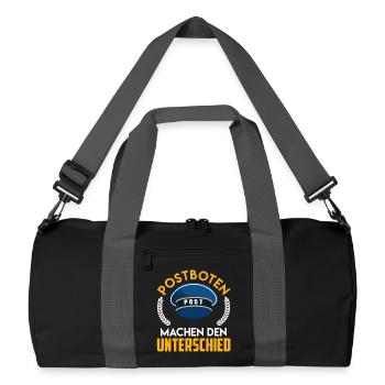 POSTBOTEN MACHEN DEN UNTERSCHIED Lustiges - Recycelte Duffel Bag - Schwarz/Graphitgrau - Vorne