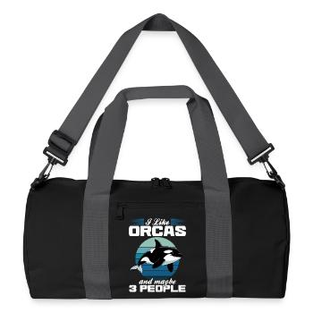 Funny Orca - Recycelte Duffel Bag - Schwarz/Graphitgrau - Vorne