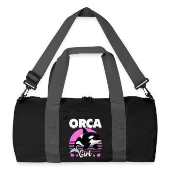 Funny Orca - Recycelte Duffel Bag - Schwarz/Graphitgrau - Vorne