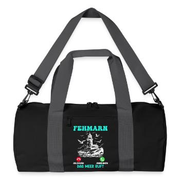 FEHMARN THE SEA IS CALLING Baltic Sea Holidays Funny - Recycled Duffel Bag - black/graphite grey - Front