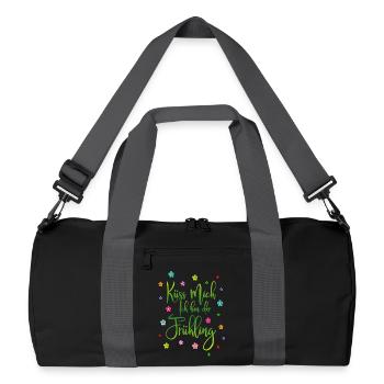Embrasse-moi, je suis printemps - Sac de sport recyclé - noir/gris graphite - Devant