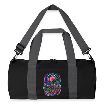 Bauernhof Traktor - Recycelte Duffel Bag - Schwarz/Graphitgrau - Vorne