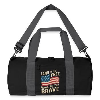 Terre de la Liberté - Drapeau vintage des États-Unis - Sac de sport recyclé - noir/gris graphite - Devant