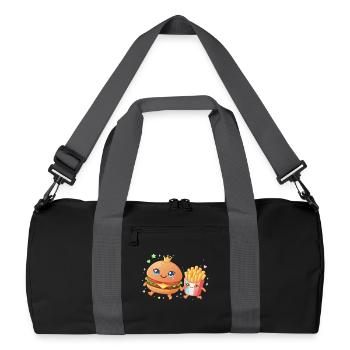 Burgers et frites - Sac de sport recyclé - noir/gris graphite - Devant