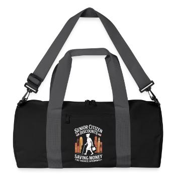 L’humour dans la vieillesse, économiser de l’argent à la retraite - Sac de sport recyclé - noir/gris graphite - Devant