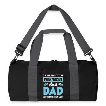 Pharmacist Father Father Pharmaceutical Technician - Recycled Duffel Bag - black/graphite grey - Front