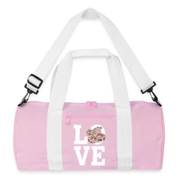 King Python Snakes LOVE Terrarium Python - Recycled Duffel Bag - pink/white - Front