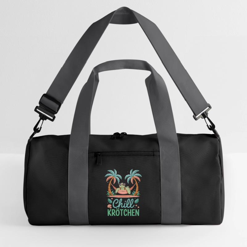 Chill Toad Cool Turtle In Hammock Recycled Duffel Bag