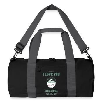 I Love You So Matcha Green Tea Matcha Latte - Recycelte Duffel Bag - Schwarz/Graphitgrau - Vorne