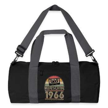 Cadeau de 60e anniversaire Vintage 1966 Rétro - Sac de sport recyclé - noir/gris graphite - Devant