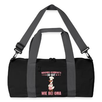 Oma Gans Köchin Muttertag - Recycelte Duffel Bag - Schwarz/Graphitgrau - Vorne