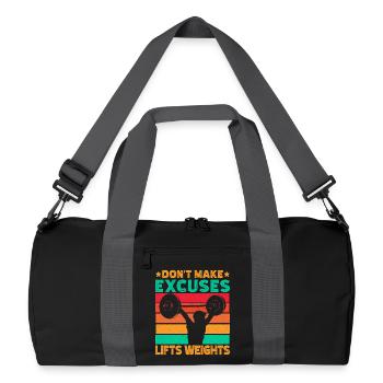 Fitness Motivation Bodybuilder Don ́t Make Excuses - Recycled Duffel Bag - black/graphite grey - Front