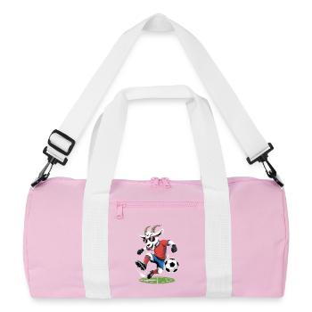 Chèvre de football cool avec des lunettes de soleil - Sac de sport recyclé - rose/blanc - Devant