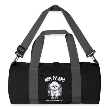 Pyjama Drôle Chien Bichon - Sac de sport recyclé - noir/gris graphite - Devant